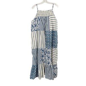 Universal Thread Blue and White Patchwork Maxi Dress size XXL